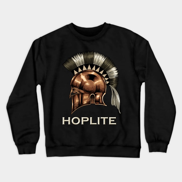 Hoplite helmet - Hoplite Crewneck Sweatshirt by Modern Medieval Design